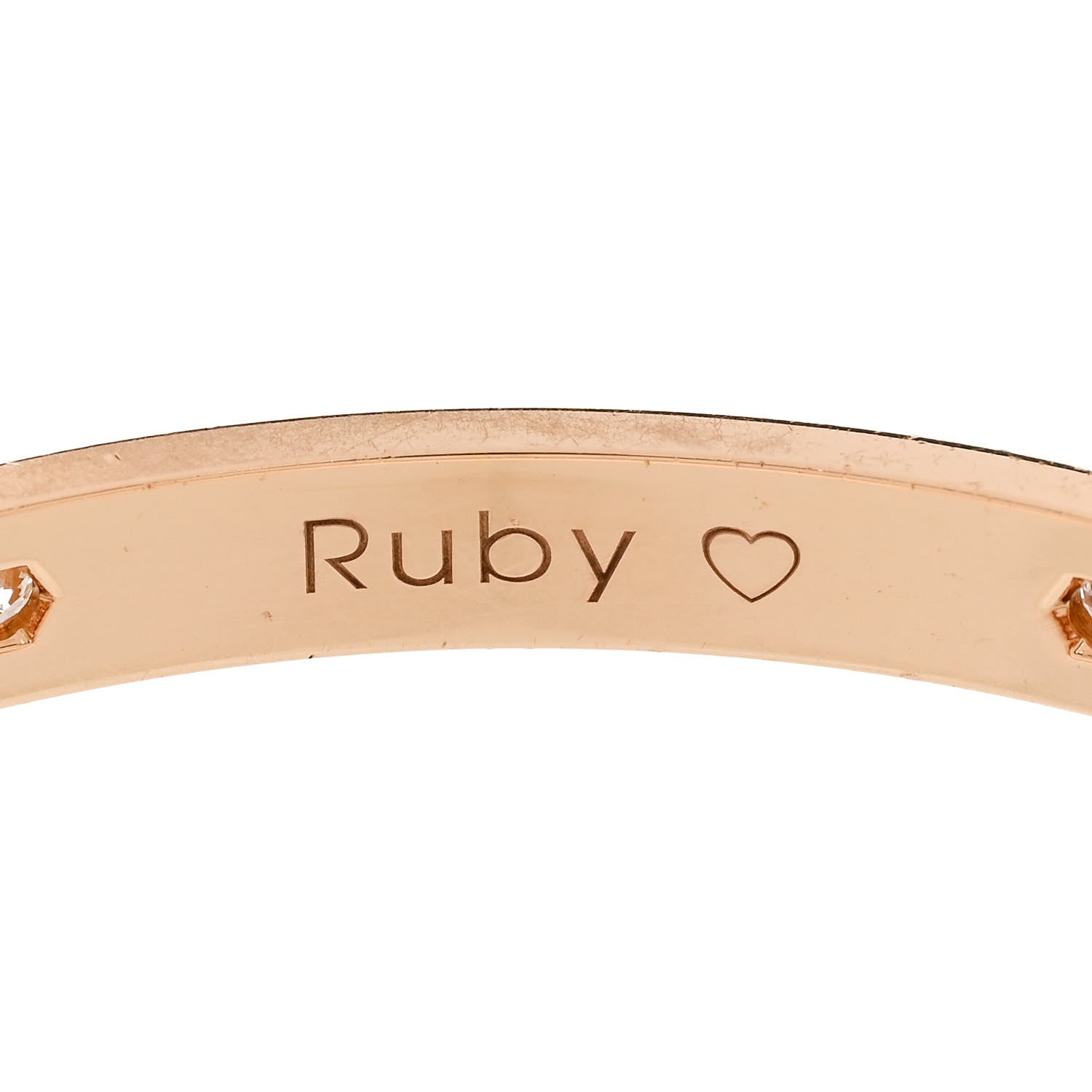 Cartier 18K Pink Gold 4 Diamond LOVE Bracelet 16 9 of 10