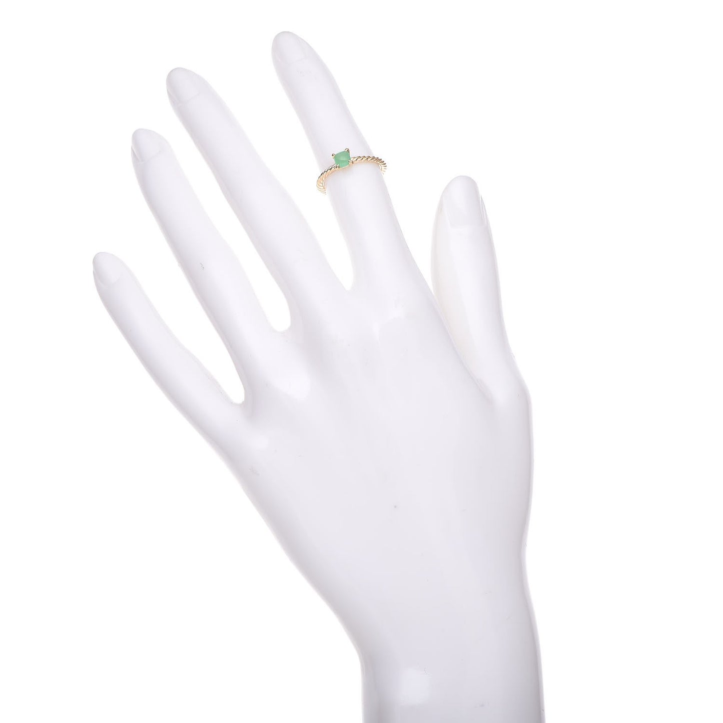 18K Yellow Gold Chrysoprase 4mm Chatelaine Kid's Ring 47 4