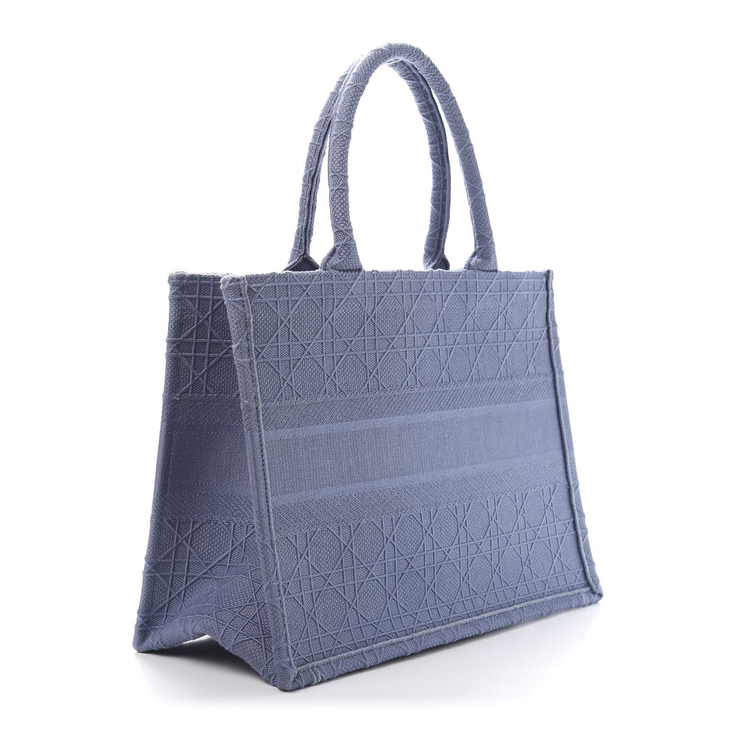 Embroidered Cannage Medium Book Tote Denim Blue