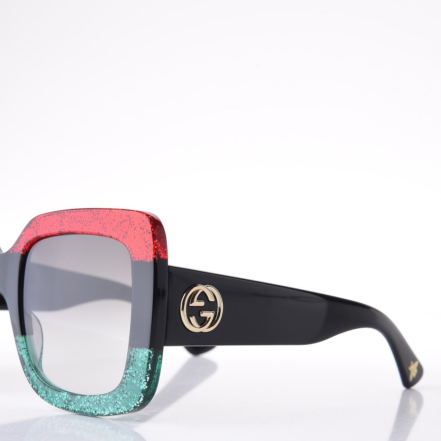 Square Frame GG0083S Sunglasses Glitter Red Black Green