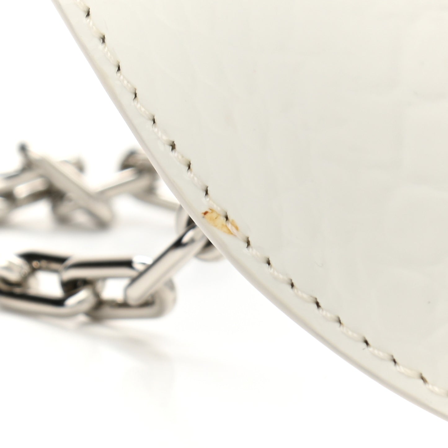 Crocodile Embossed Patent Mini Top Handle Attica Belt Bag White
