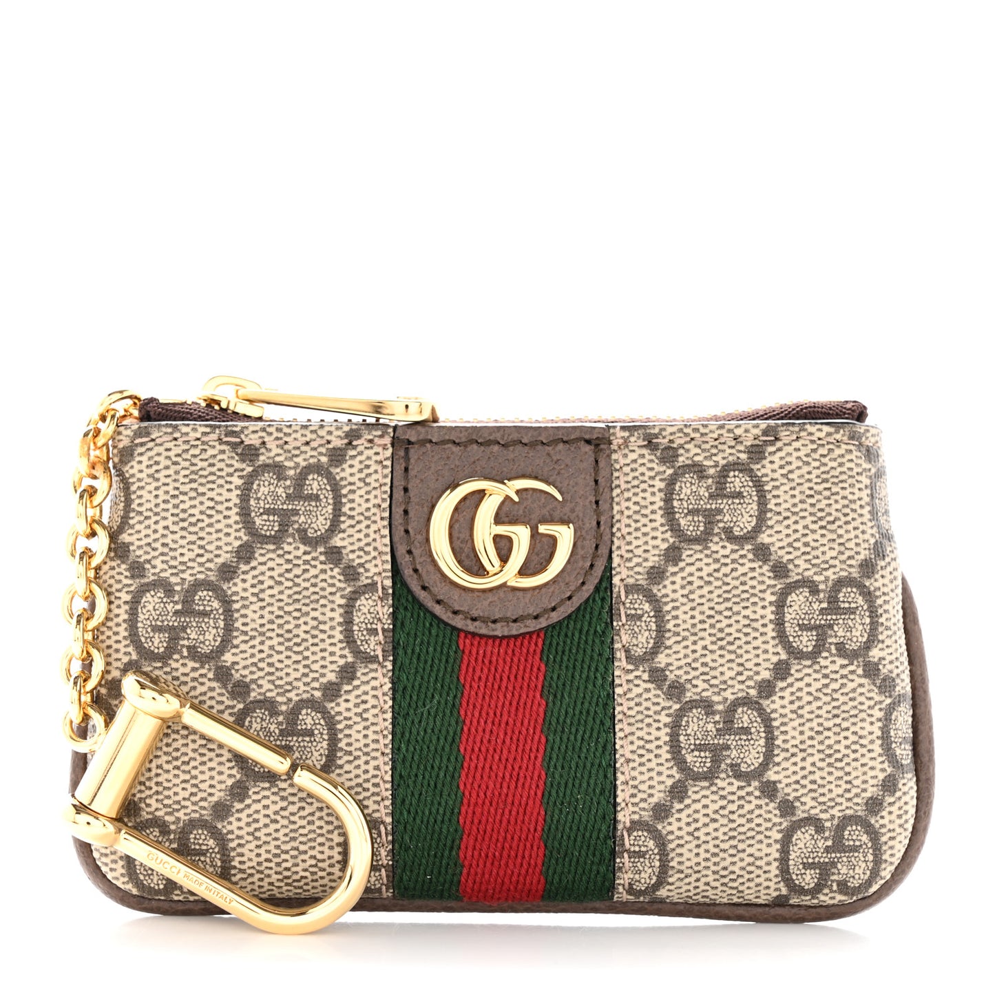 GG Supreme Monogram Web Ophidia Key Case Beige New Acero