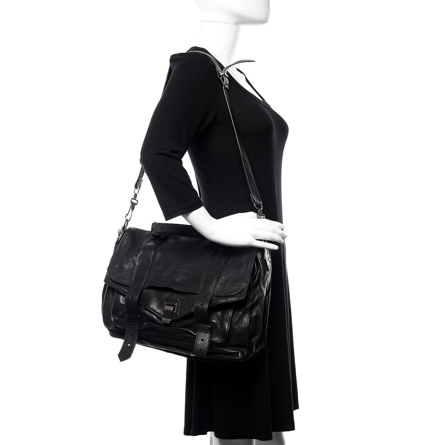Lambskin PS1 Large Satchel Black