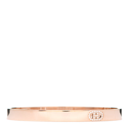 Hermes 18K Rose Gold Diamond PM H D'Ancre Bracelet SH 1 of 5