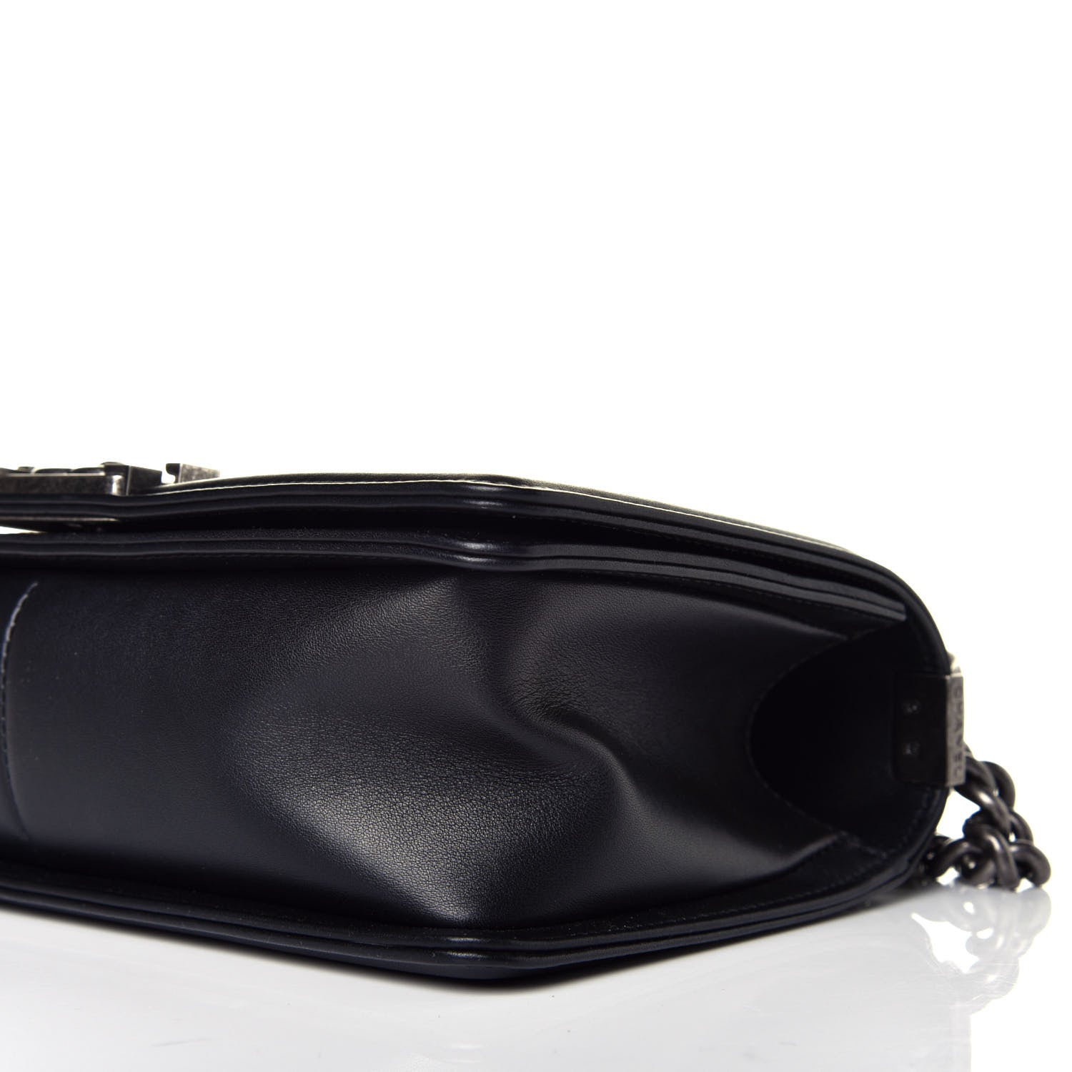 Chanel Calfskin Woven Medium Boy Flap Black White 9 of 10