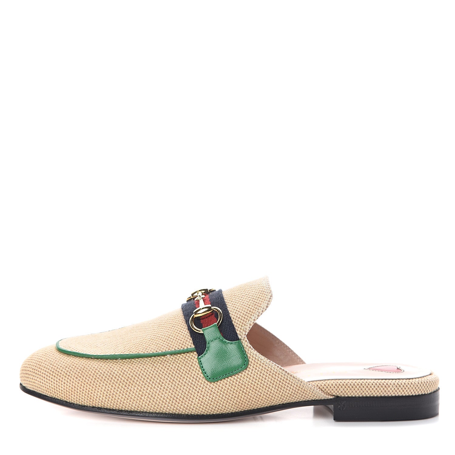 Gucci Canvas Vintage Charlotte Web Womens Princetown Slippers 35 Sand New Shamarock 1 of 7