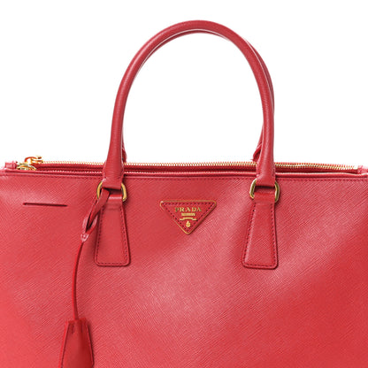 Prada Saffiano Lux Large Double Zip Tote Fuoco 7 of 9