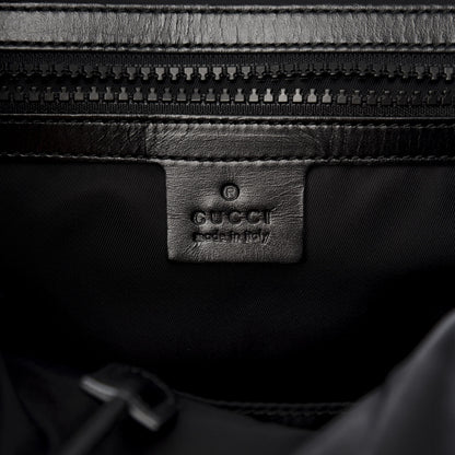 Gucci Velvet GG Monogram Web Medium Double Buckle Backpack Blue Beige Black 5 of 7