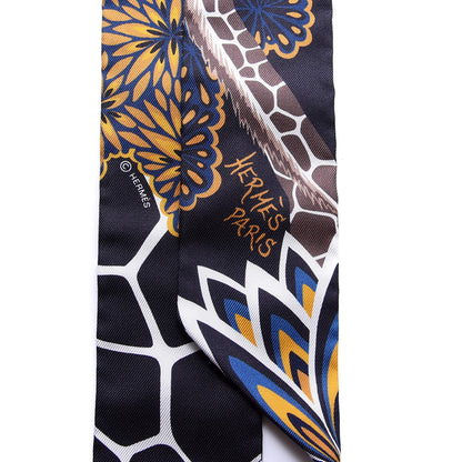 Hermes Silk Three Graces Twilly Black Gold Taupe 2 of 4