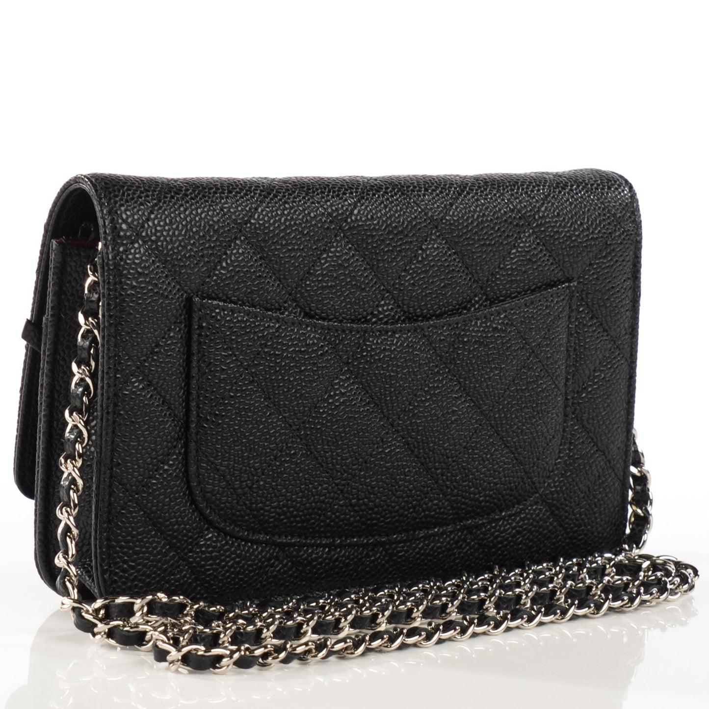Caviar Quilted Wallet On Chain WOC Black