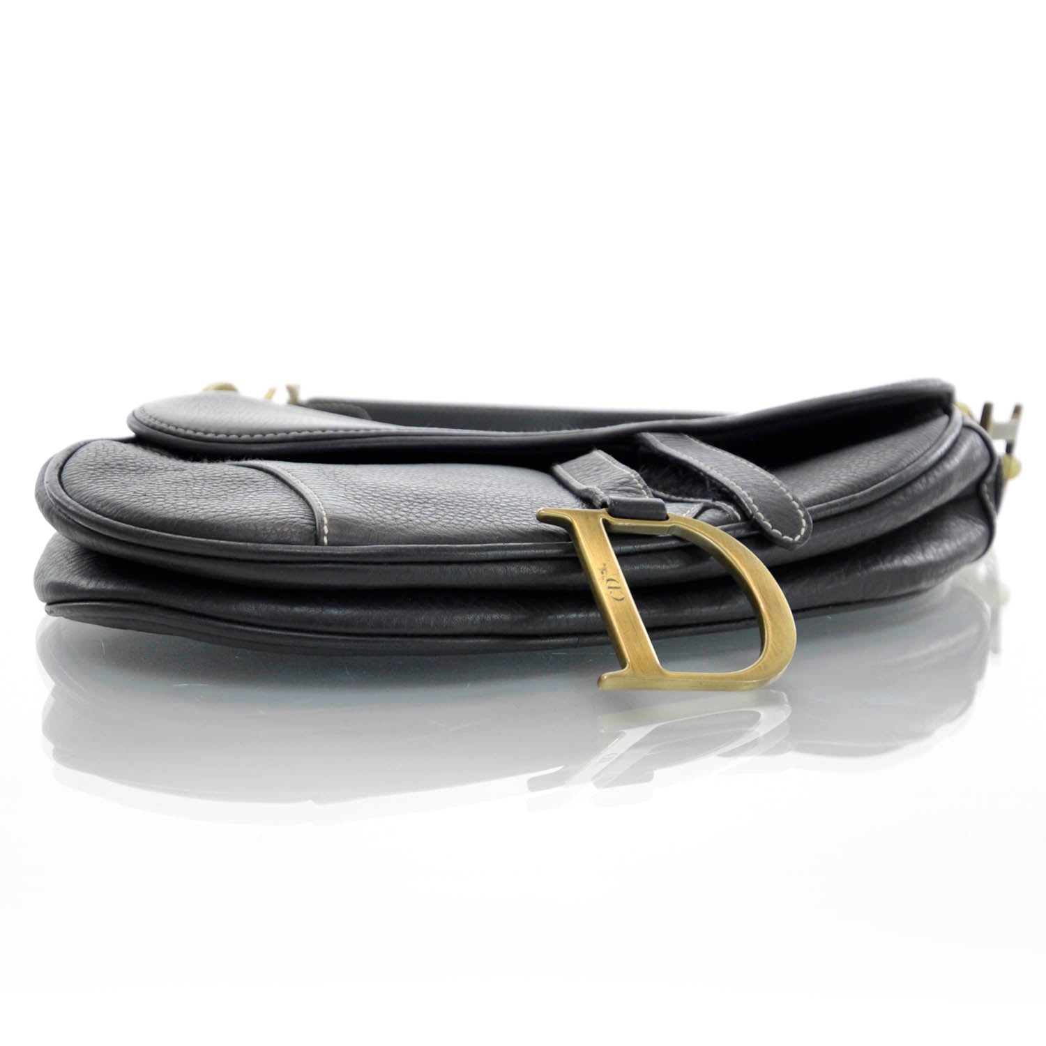 Christian Dior Leather Saddle Bag Black 7 of 13