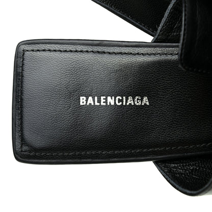 Balenciaga Shiny Calfskin Belt 40mm Mules 39.5 Black 6 of 8