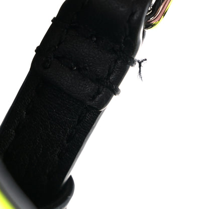 Saint Laurent Patent Grain De Poudre Matelasse Chevron Monogram Chain Wallet Neon Yellow 14 of 15