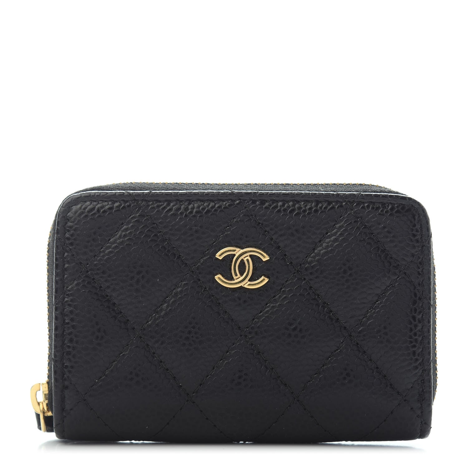 Chanel Caviar Quilted Zip Coin Purse Black 1 of 4