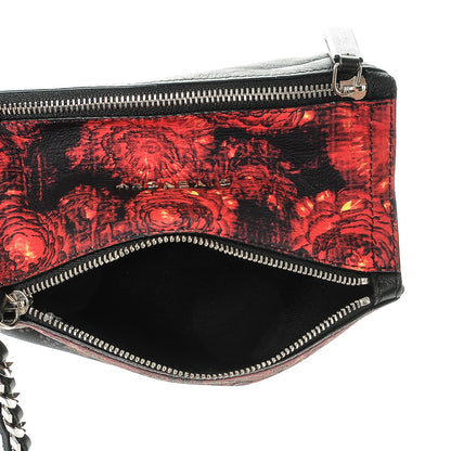 Givenchy Rubber Effect Calfskin Floral Print Pandora Wristlet Black Multicolor 5 of 7