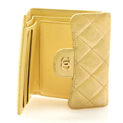 Chanel Iridescent Caviar Quilted Compact Flap Wallet Yellow 5 of 10
