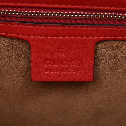 Gucci GG Supreme Monogram Arabesque Small Top Handle Bag Beige Hibiscus Red 6 of 8