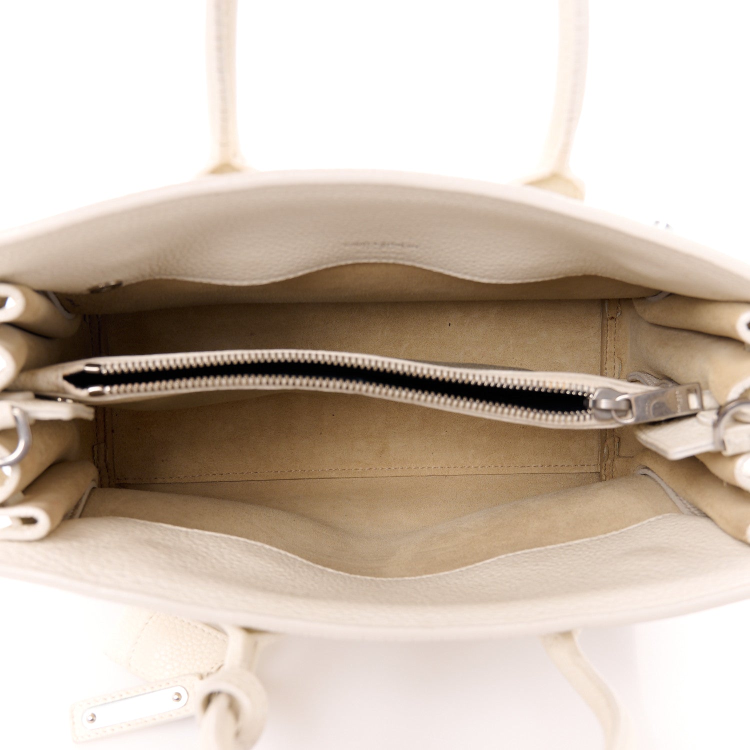 Saint Laurent Grained Calfskin Baby Supple Sac De Jour White 5 of 12