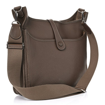 Hermes Taurillon Clemence Evelyne III PM Etoupe 3 of 20