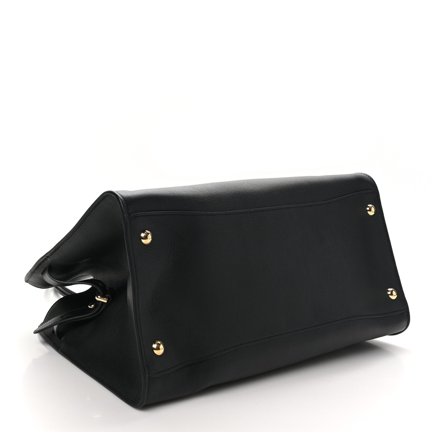 Soft Grain Calfskin Large Tote Bag Black