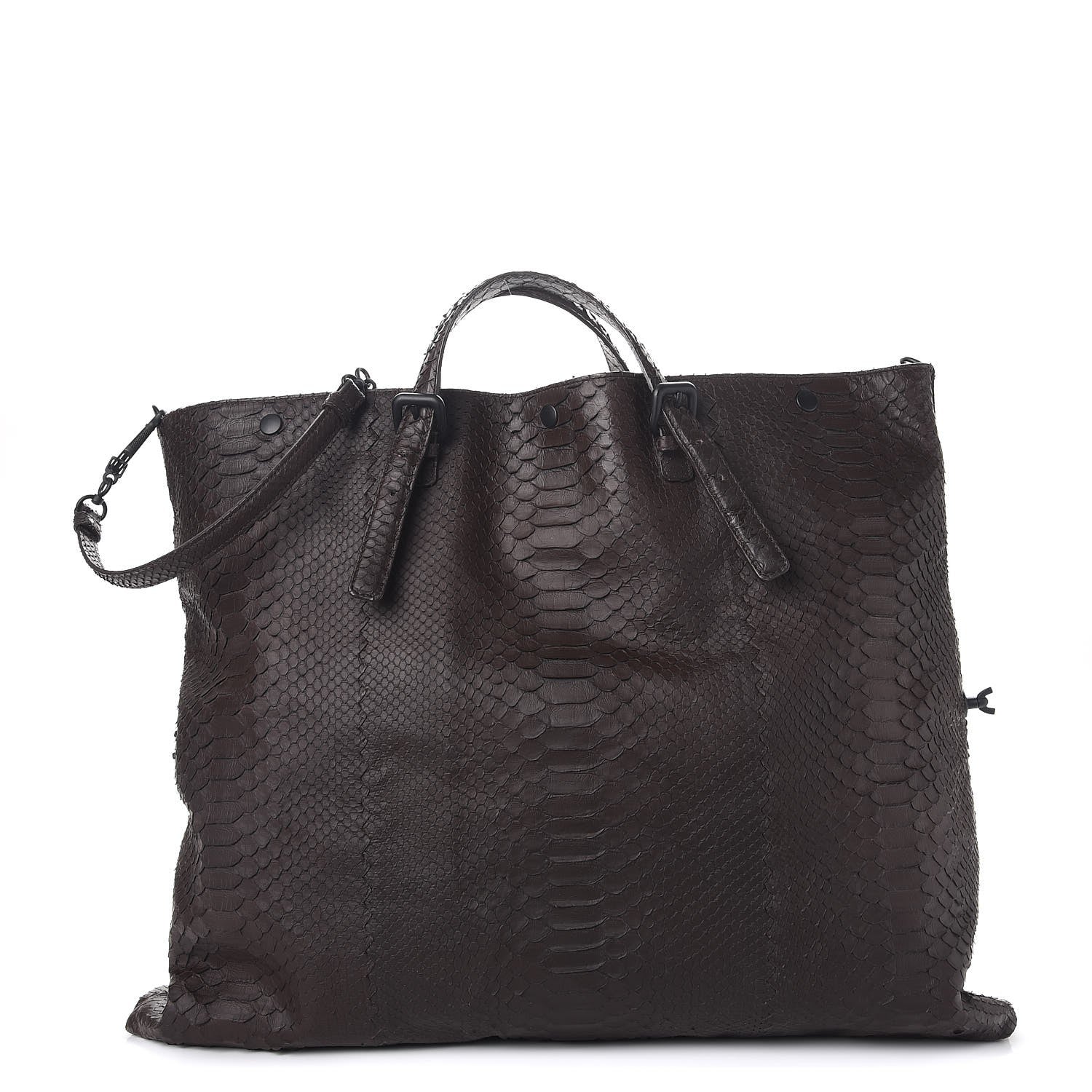 Bottega Veneta BOTTEGA VENETA Python Convertible Tote Bag Ebano 3 of 11