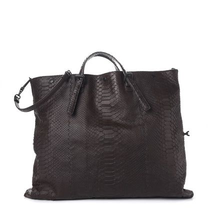 Bottega Veneta BOTTEGA VENETA Python Convertible Tote Bag Ebano 3 of 11