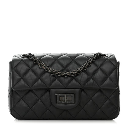 Chanel Aged Calfskin Quilted 2.55 Reissue Mini Flap So Black 1 of 11