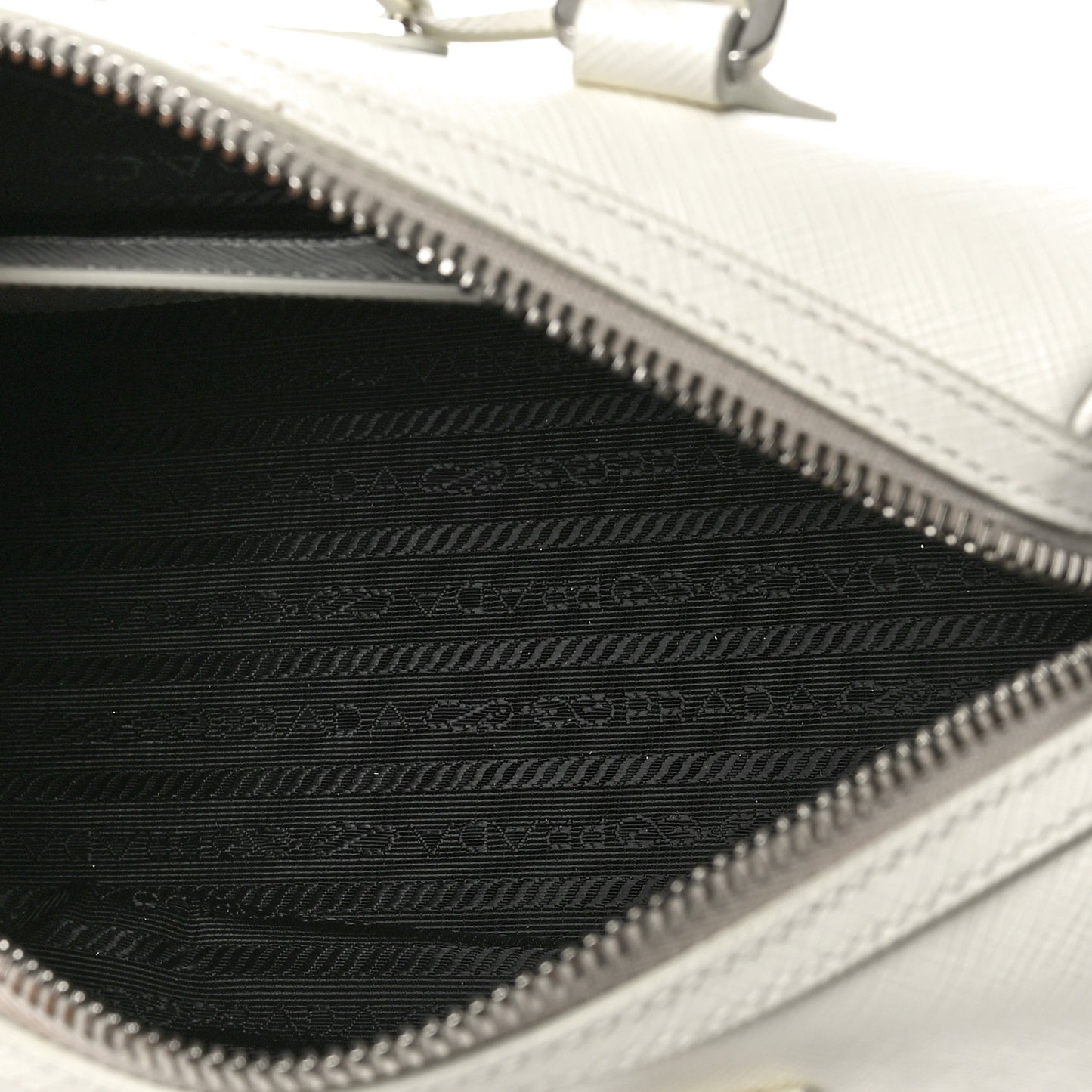 Saffiano Lux Top Handle Crossbody Bag White