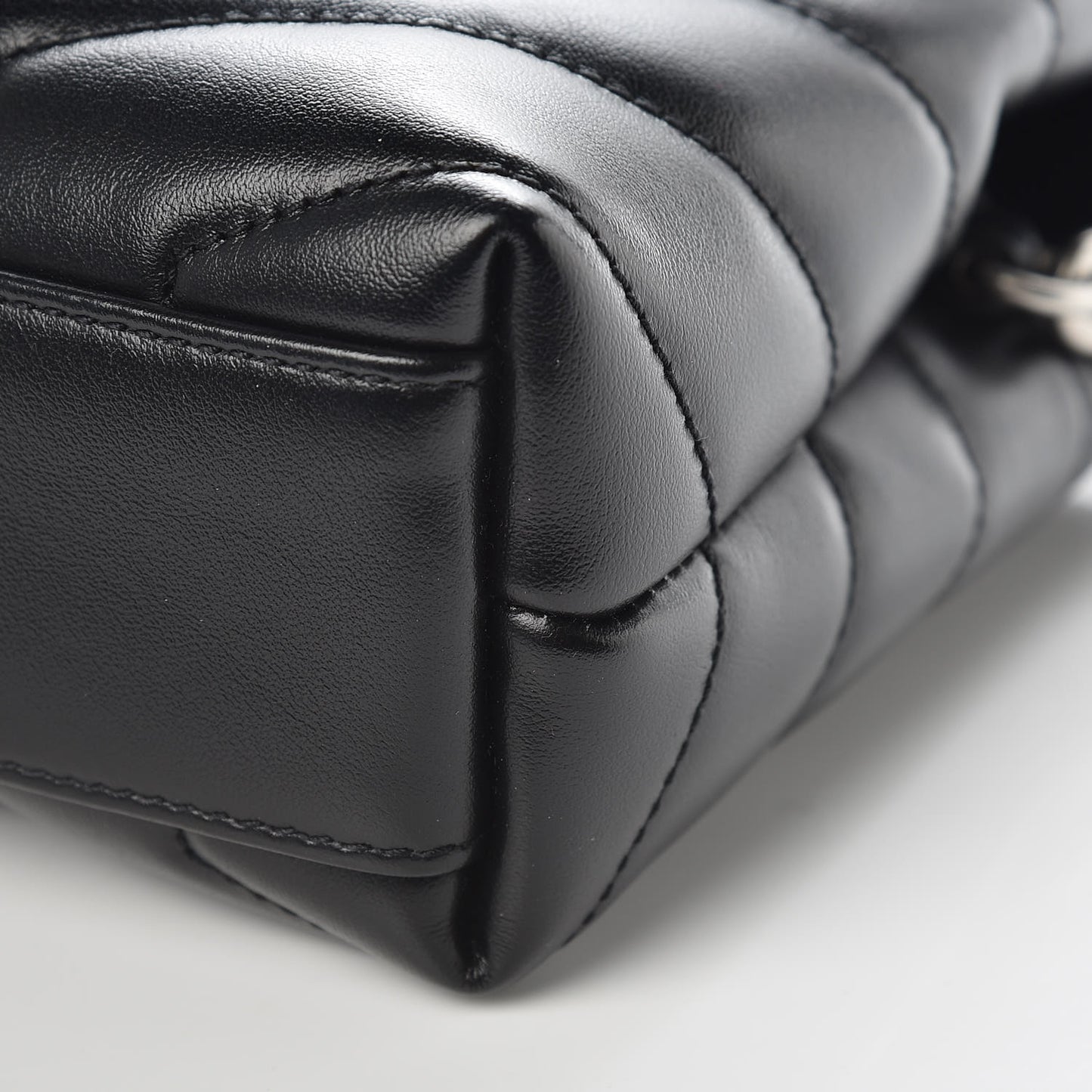 Calfskin Y Quilted Monogram Toy Loulou Crossbody Bag Black