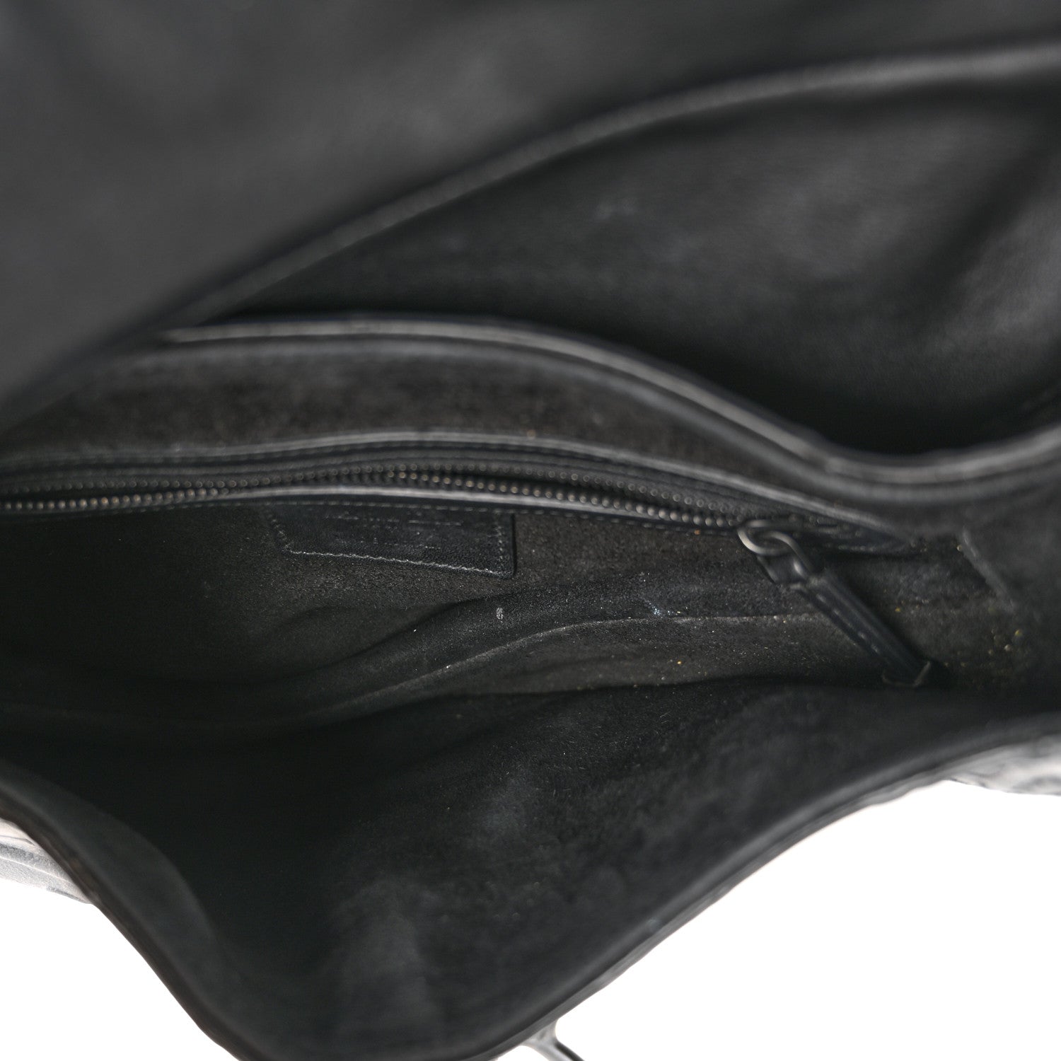 Christian Dior Calfskin Embossed Oblique Saddle Bag Black 5 of 10