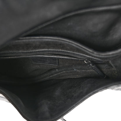 Christian Dior Calfskin Embossed Oblique Saddle Bag Black 5 of 10