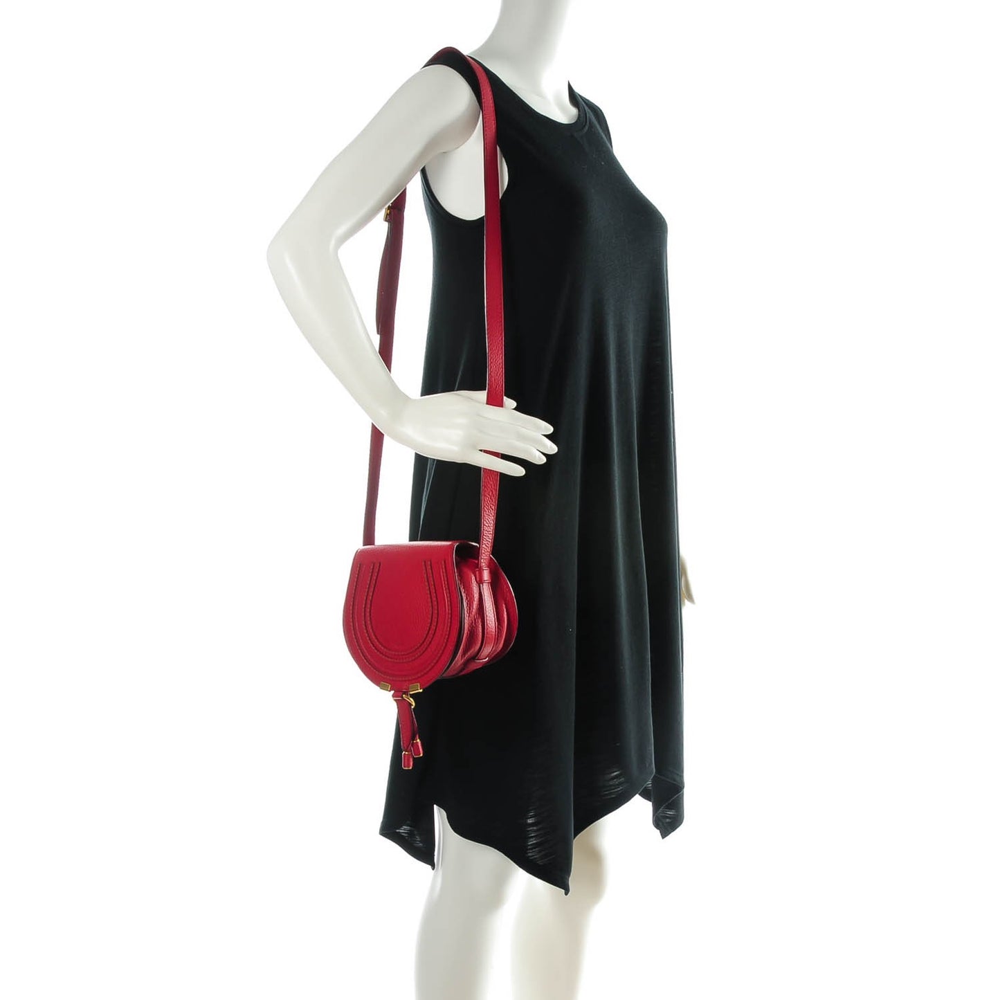 Calfskin Mini Marcie Round Crossbody Bag Red