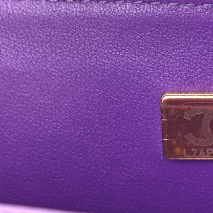 Chanel Lambskin Quilted Mini Top Handle Rectangular Flap Purple 7 of 11