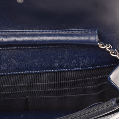 Chanel Patent Quilted Wallet On Chain WOC Blue 8 of 11
