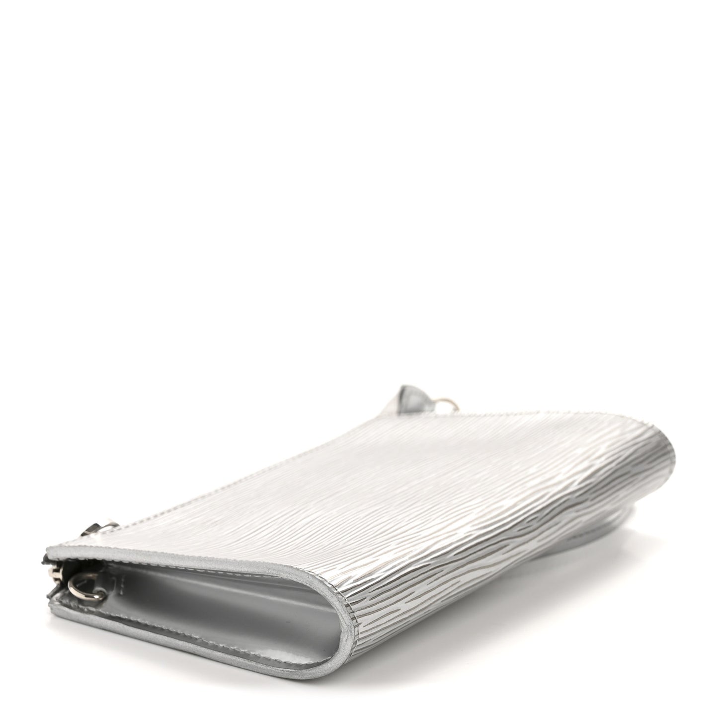 Epi Pochette Accessories Metallic Silver