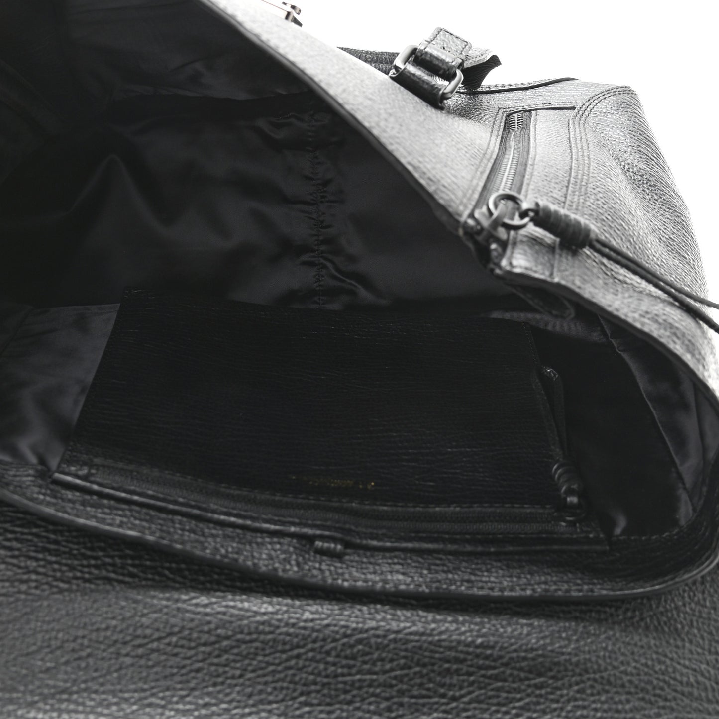 Textured Calfskin Large Pashli Satchel Black