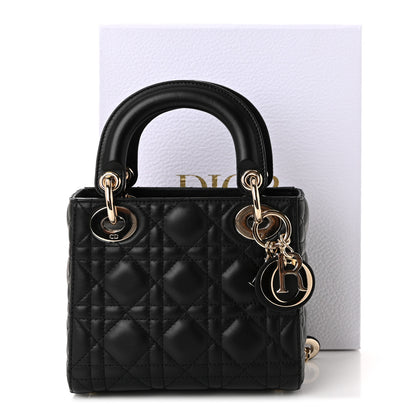 Christian Dior Lambskin Cannage Mini Lady Dior Black 10 of 10