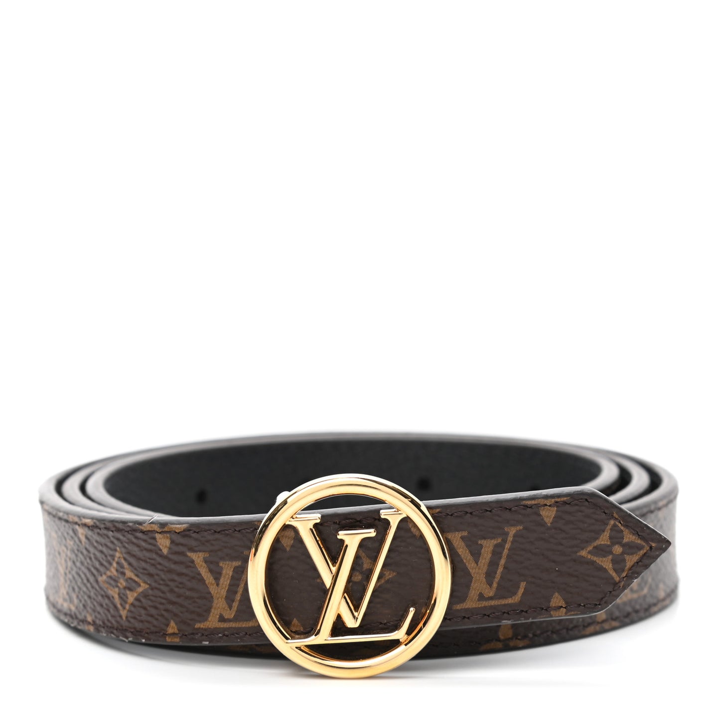 Monogram Calfskin 20mm LV Circle Reversible Belt 85 34