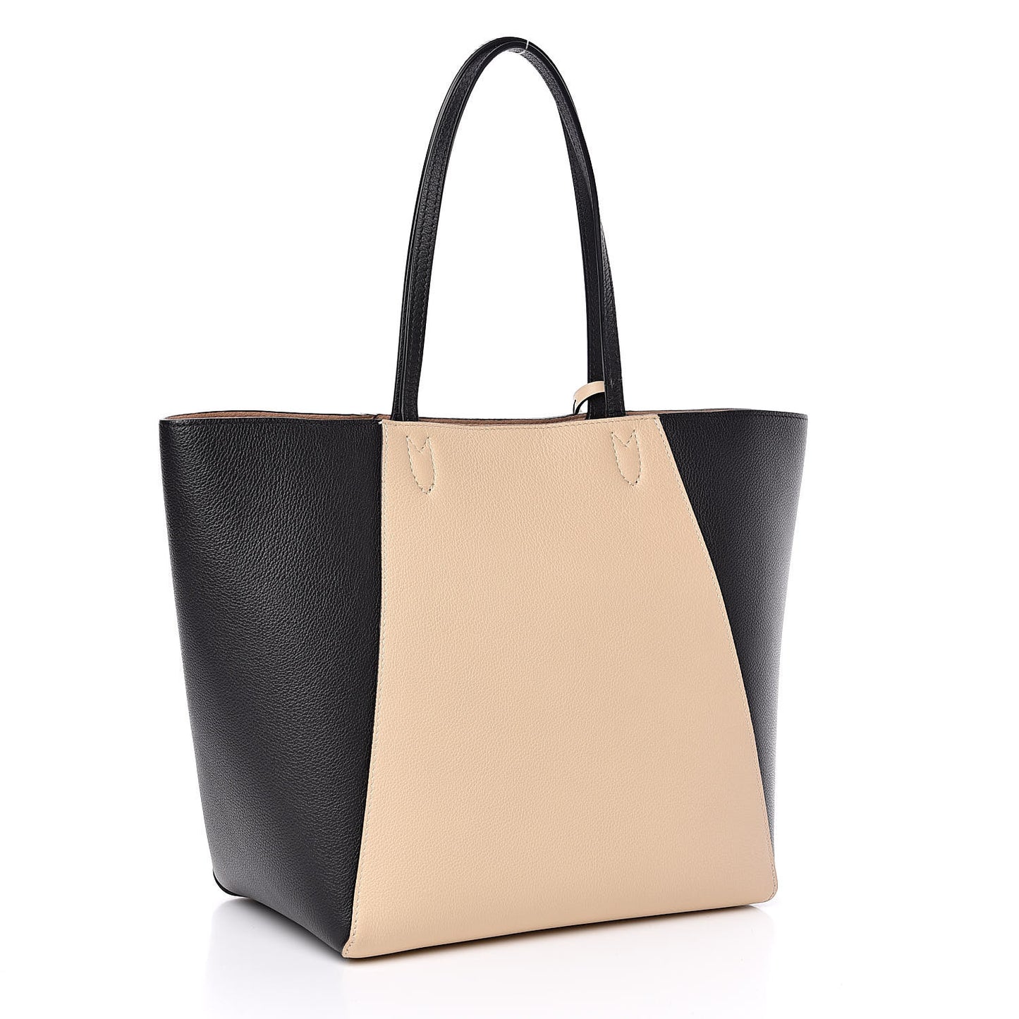 Calfskin Lockme Go Tote Black Vanilla