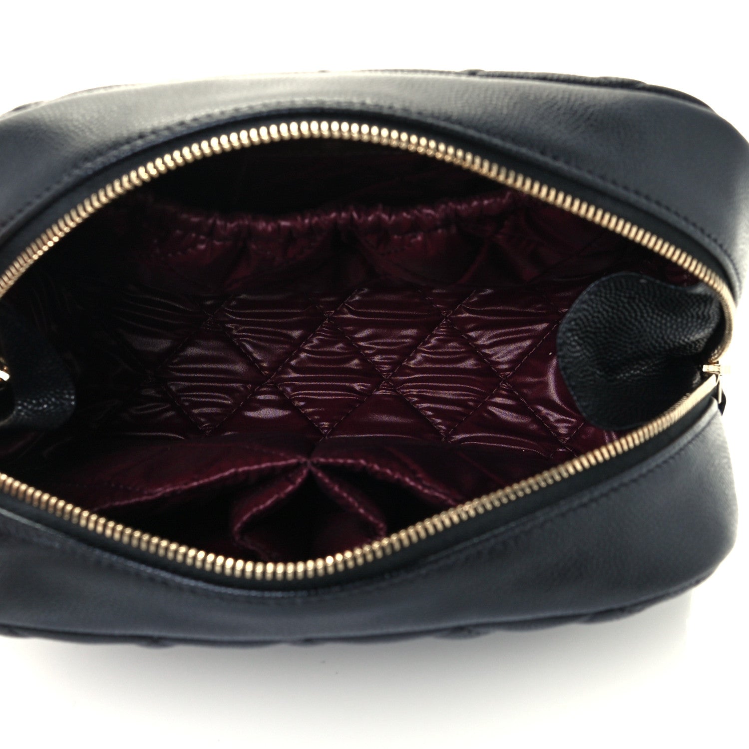 Chanel Caviar Quilted Curvy Pouch Cosmetic Case Black 5 of 10