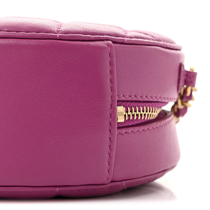 Chanel Lambskin Quilted Round Pearl Crush Clutch With Chain Purple 10 of 13