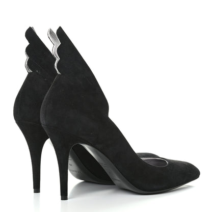 Hermes Suede Goatskin Victoire 90 Pumps 40 Black 4 of 9