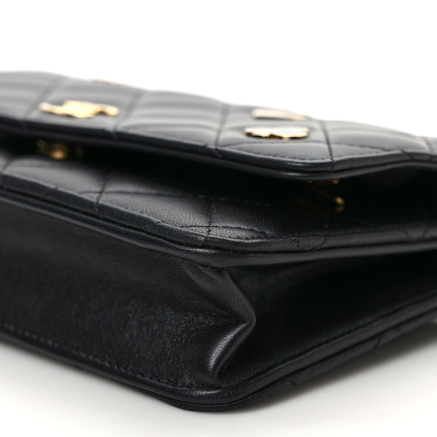 Chanel Lambskin Quilted Enamel Coco Casino Wallet On Chain WOC Black 10 of 11