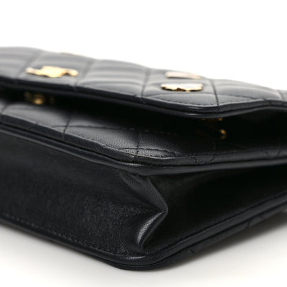 Chanel Lambskin Quilted Enamel Coco Casino Wallet On Chain WOC Black 10 of 11