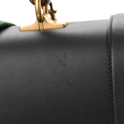 Gucci Calfskin Bamboo Web Large Dionysus Top Handle Bag Black Bright Evergreen Hibiscus Red 18 of 21