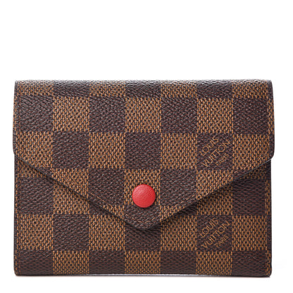 Louis Vuitton Damier Ebene Victorine Wallet Red 1 of 7