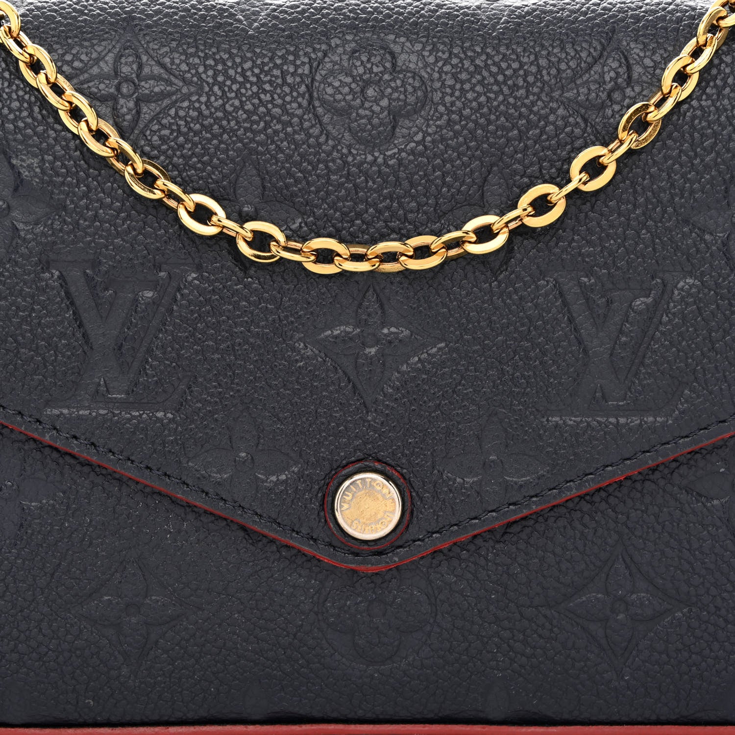 Louis Vuitton Empreinte Pochette Felicie Chain Wallet Marine Rouge 10 of 12