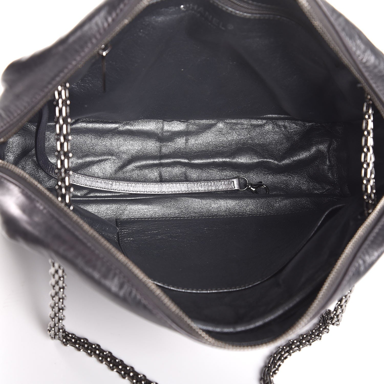 Chanel Metallic Aged Calfskin Quilted Large Reissue Camera Case Silver 6 of 9