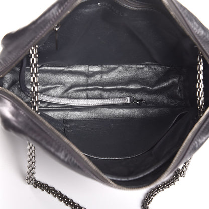 Chanel Metallic Aged Calfskin Quilted Large Reissue Camera Case Silver 6 of 9