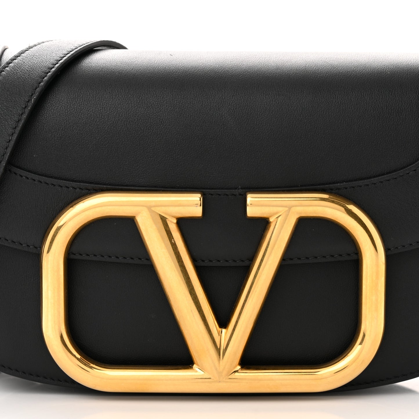 Smooth Calfskin Supervee Shoulder Bag Black